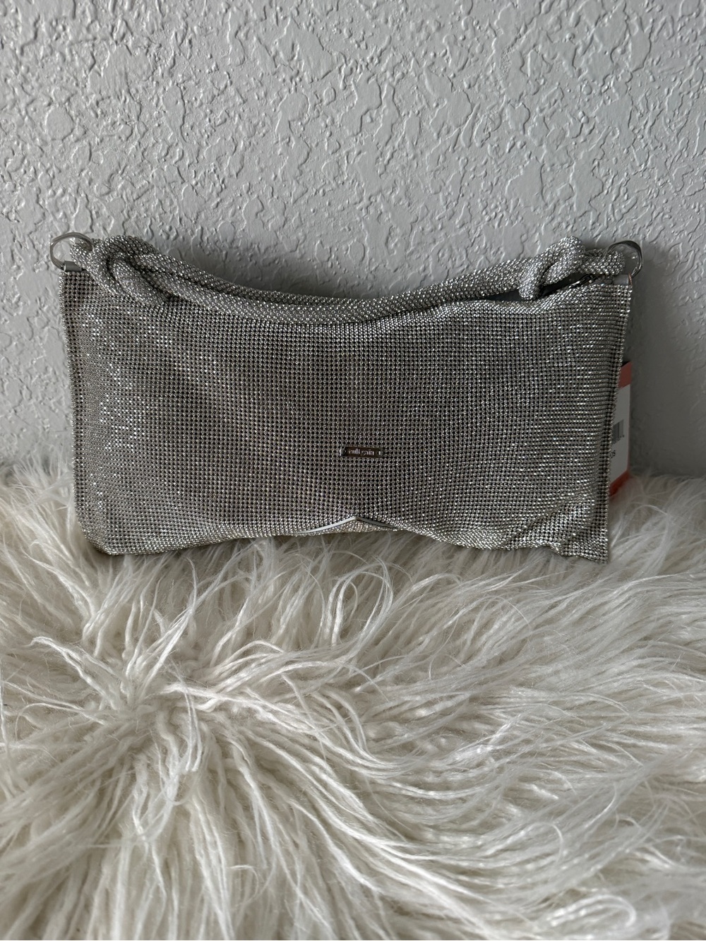 cult gaia Silver Mesh Evening Clutch